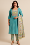 Kurta set with Dupatta (Teal)